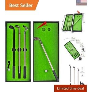 Mini Golf Desktop Game, 3 Gel Pens, blue red Green gift golfing office decor